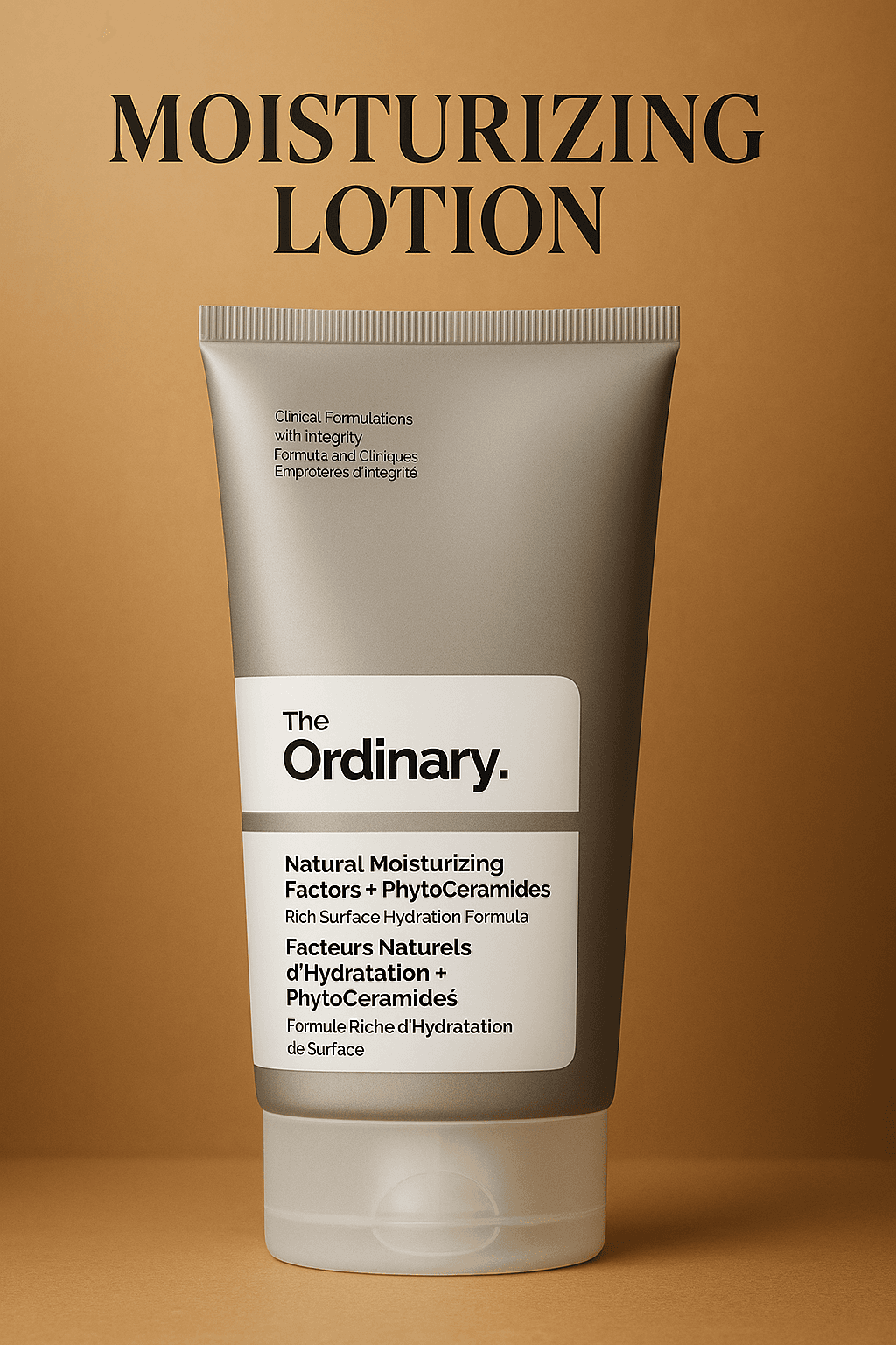 Moisturizing lotion product photography with clean design